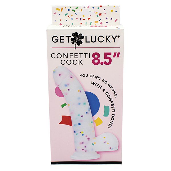 Get Lucky 8.5" Real Skin Confetti Cock - Multi Color - Image 4