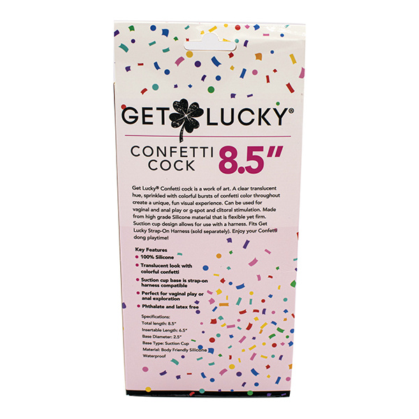 Get Lucky 8.5" Real Skin Confetti Cock - Multi Color - Image 3