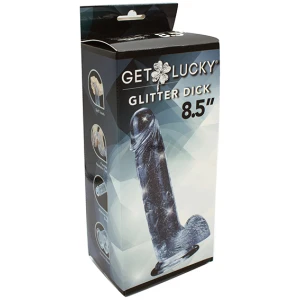 Get Lucky 8.5" Real Skin Glitter Dick - Clear