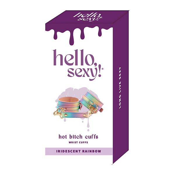 Hello Sexy! Hot Bitch Cuffs & Collar - Iridescent Rainbow