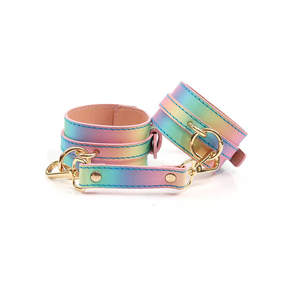 Hello Sexy! Hot Bitch Cuffs & Collar - Iridescent Rainbow - Image 4