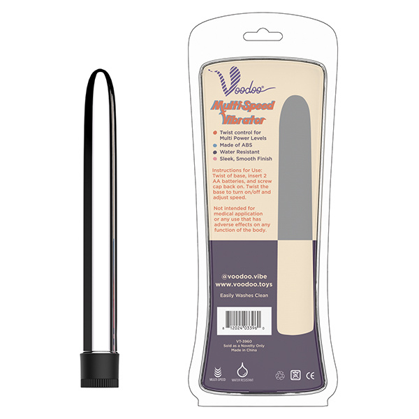 Voodoo 9" Multi Speed Vibrator - Silver - Image 2