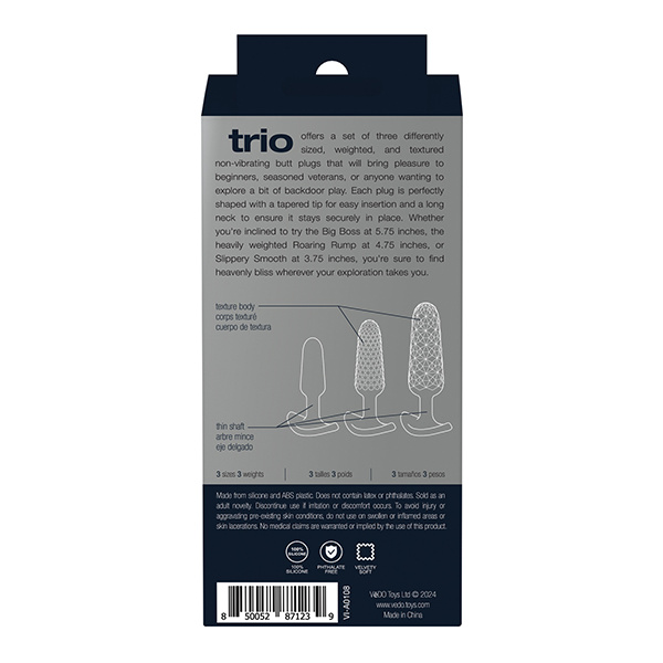 VeDO Trio Anal Plug Set - Black - Image 4