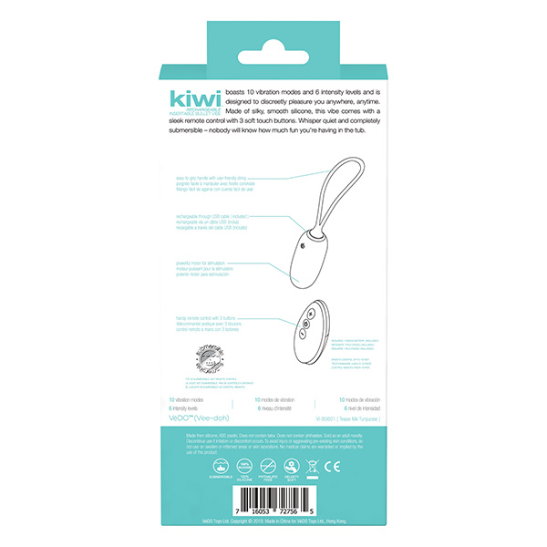 VeDO KIWI Rechargeable Insertable Bullet - Tease Me Turquoise - Image 3