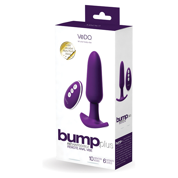 VeDO Bump Plus Rechargeable Remote Control Anal Vibe - Deep Purple