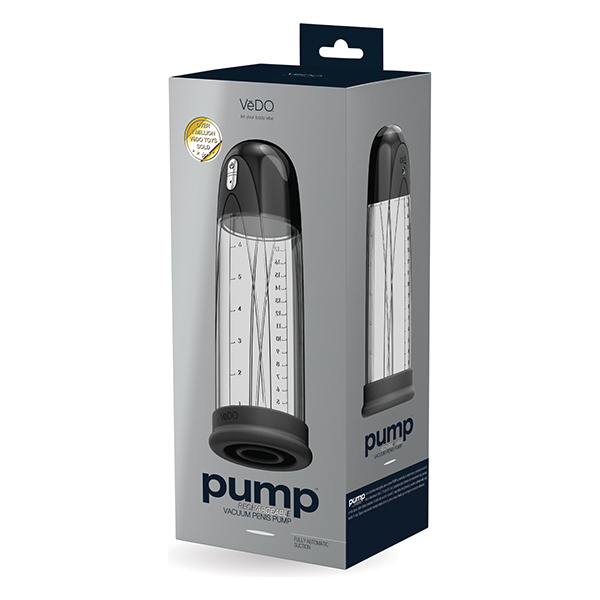 VeDO Pump Rechargeable Vacuum Penis Pump - Just Black