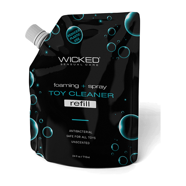 Wicked Sensual Care Foaming + Spray Toy Cleaner Refill Pouch - 24 oz - Image 2