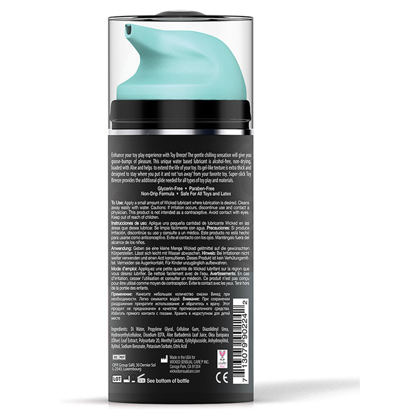 Wicked Sensual Care Toy Breeze Water Based Cooling Lubricant - 3.3 oz - Image 2