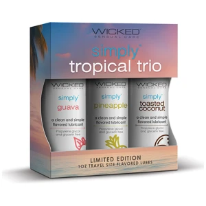 Wicked Sensual Care Tropical Trio Travel Size Flavored Lubes - 1 oz Bottles