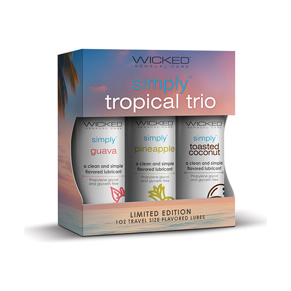 Wicked Sensual Care Tropical Trio Travel Size Flavored Lubes - 1 oz Bottles