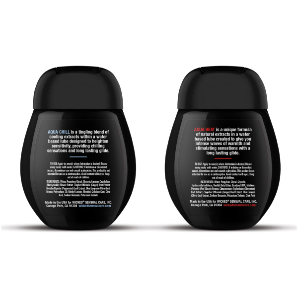 Wicked Sensual Care Sensation Kit Cooling and Warming Water Based Lubricants - 1.5 oz Bottles - Image 2