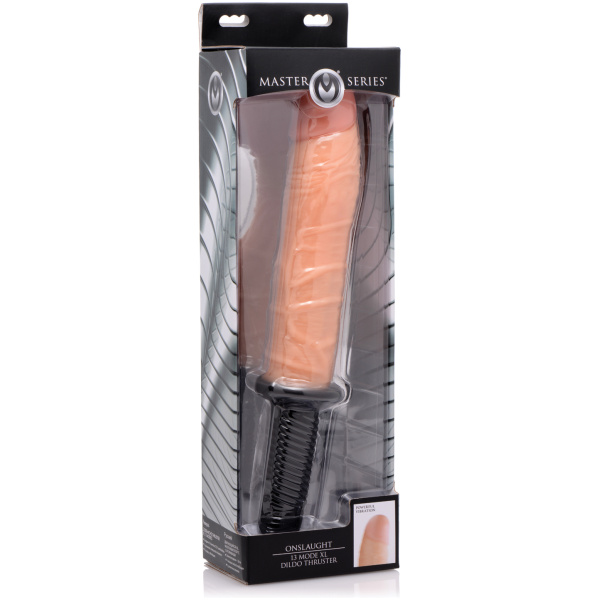 Master Series Onslaught 13 Mode XL Vibrating Dildo Thruster - Light