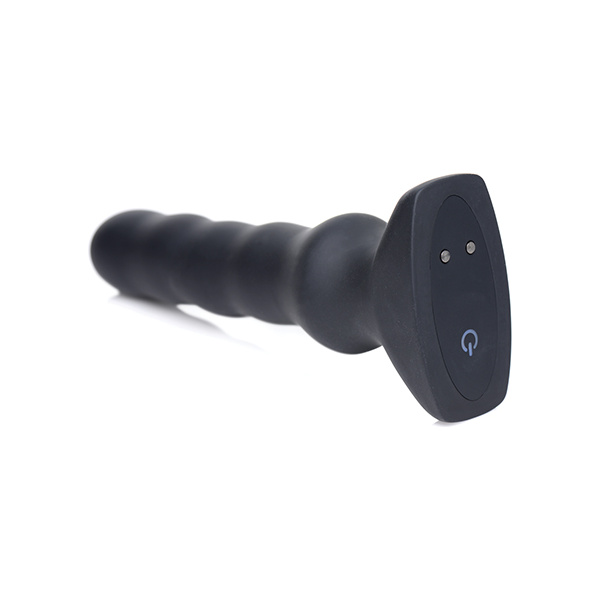 ThunderPlugs Silicone Vibrating & Squirming Plug w-Remote - Black - Image 2