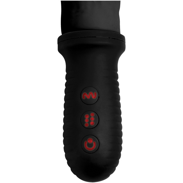 Master Series 8X Auto Pounder Vibrating & Thrusting Dildo w-Handle - Black - Image 4