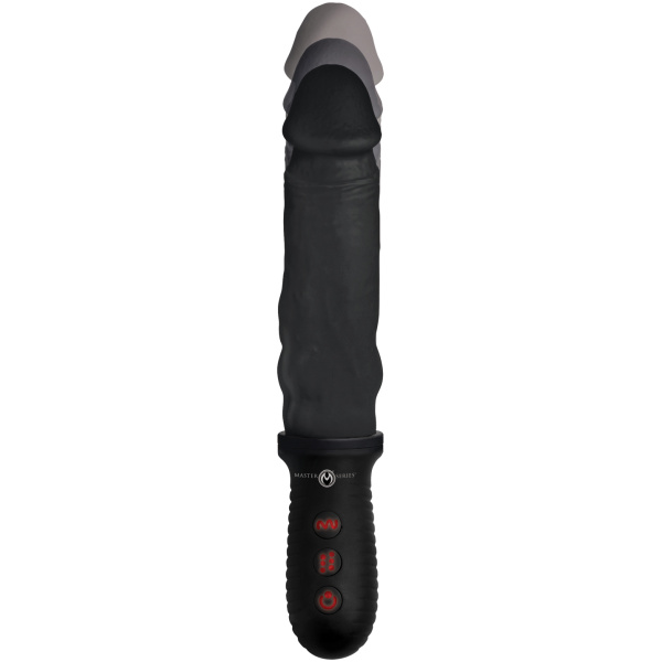 Master Series 8X Auto Pounder Vibrating & Thrusting Dildo w-Handle - Black - Image 5