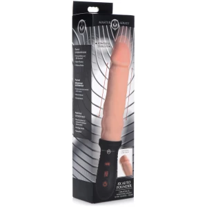 Master Series 8X Auto Pounder Vibrating & Thrusting Dildo w-Handle - Flesh