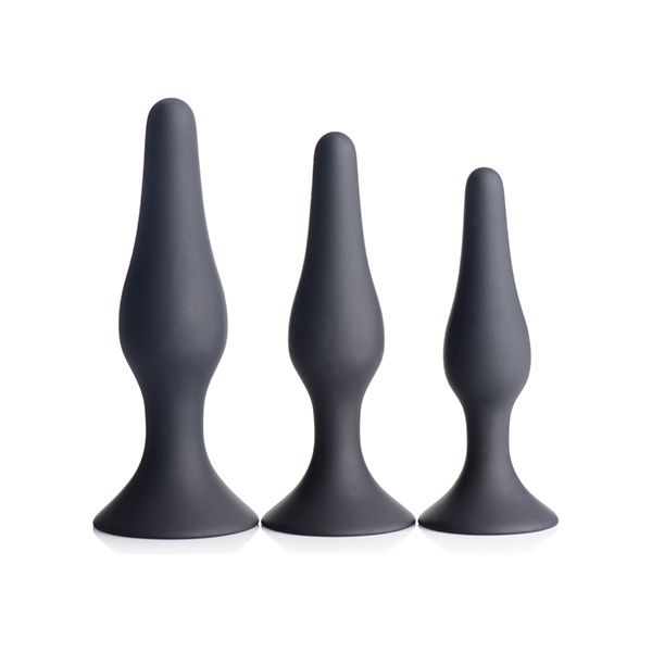 Master Series Triple Tapered Silicone Anal Trainer - Black Set of 3 - Image 2