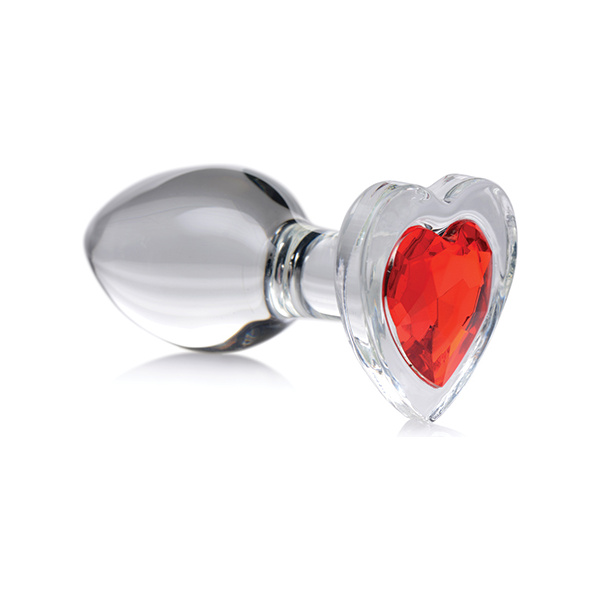 Booty Sparks Red Heart Gem Glass Anal Plug - Image 3