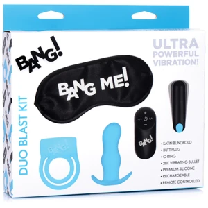 Bang! Duo Blast Remote Control Cock Ring & Butt Plug Vibe Kit - Blue