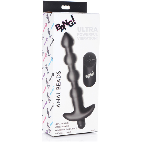 Bang! 28X Vibrating Silicone Anal Beads w/Remote Control