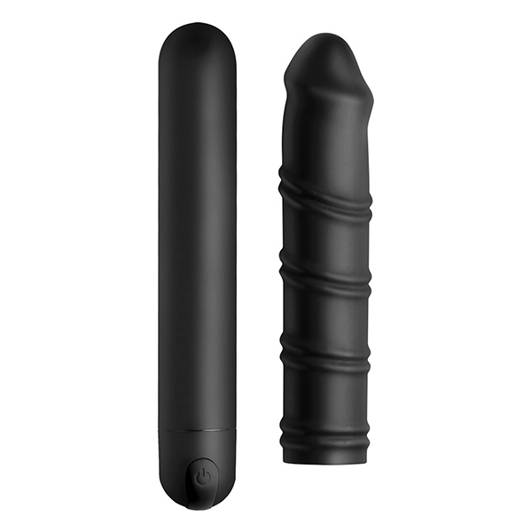 Bang! XL Bullet & Swirl Silicone Sleeve - Black - Image 4