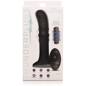ThunderPlugs Sliding Shaft Silicone Vibrator w-Remote - Black