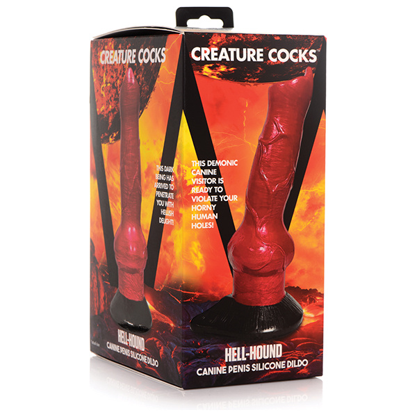 Creature Cocks Hell-Hound Canine Penis Silicone Dildo - Red-Black