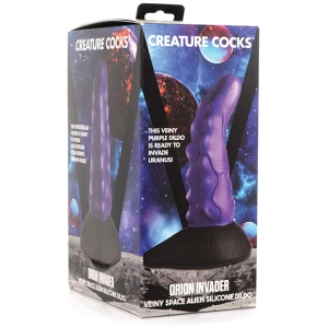 Creature Cocks Orion Invader Veiny Space Alien Silicone Dildo - Purple-Black