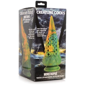 Creature Cocks Monstropus Tentacled Monster Silicone Dildo - Green-Yellow