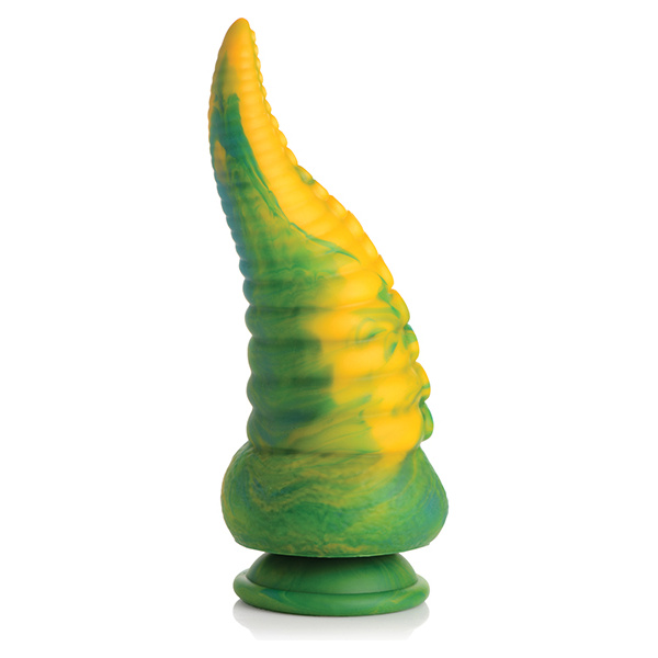 Creature Cocks Monstropus Tentacled Monster Silicone Dildo - Green-Yellow - Image 4
