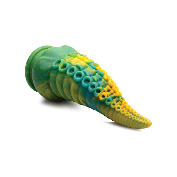 Creature Cocks Monstropus Tentacled Monster Silicone Dildo - Green-Yellow - Image 2