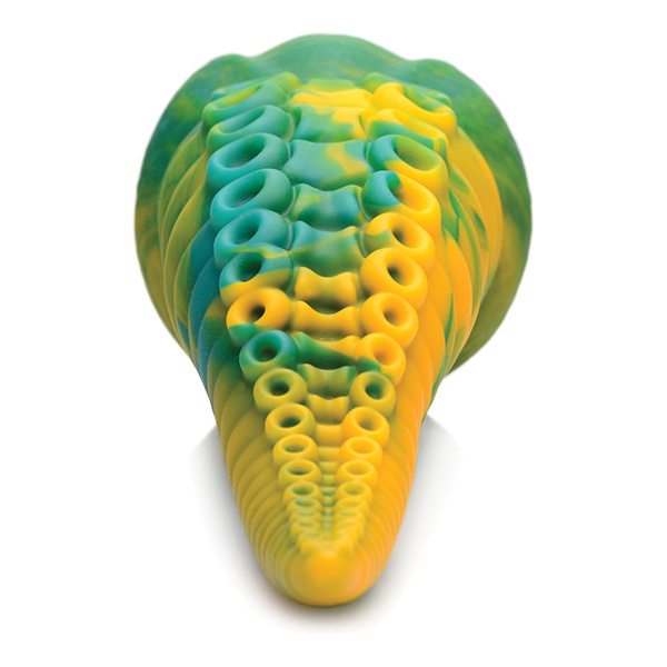 Creature Cocks Monstropus Tentacled Monster Silicone Dildo - Green-Yellow - Image 3