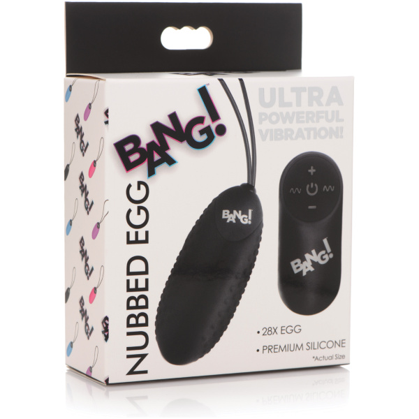 Bang! 28X Nubbed Silicone Egg w-Remote Control - Black