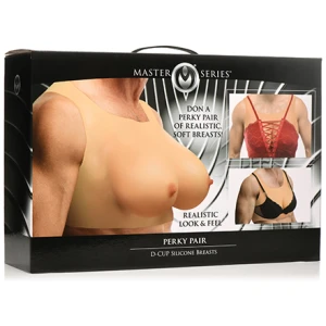 Master Series Perky Pair D Cup Silicone Breasts - Light
