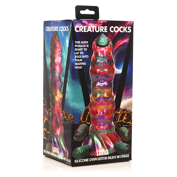 Creature Cocks Larva Ovipositor Silicone Dildo w-Eggs