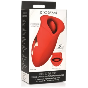 Shegasm Lickgasm Kiss + Tell Silicone Kissing & Vibrating Clitoral Stimulator - Red