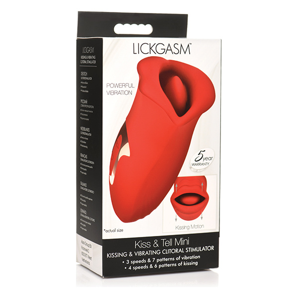 Shegasm Lickgasm Kiss + Tell Silicone Kissing & Vibrating Clitoral Stimulator - Red