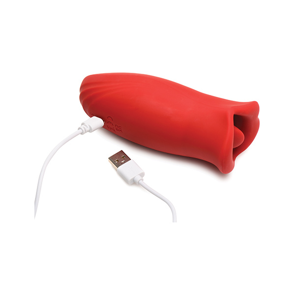 Shegasm Lickgasm Kiss + Tell Silicone Kissing & Vibrating Clitoral Stimulator - Red - Image 3