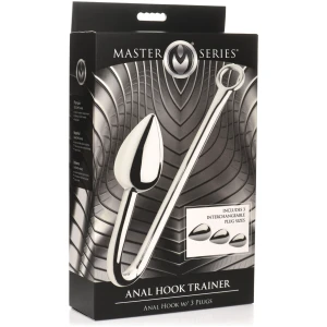 Master Series Anal Hook Trainer w-3 Plugs - Silver