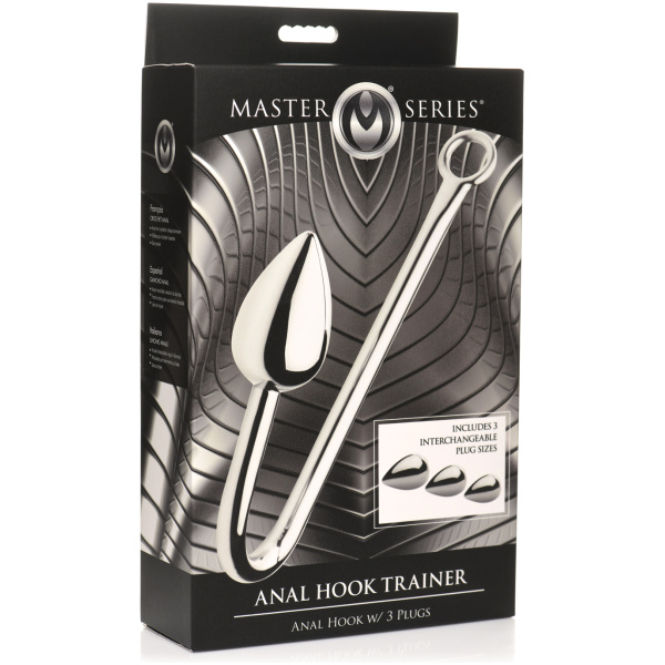 Master Series Anal Hook Trainer w-3 Plugs - Silver