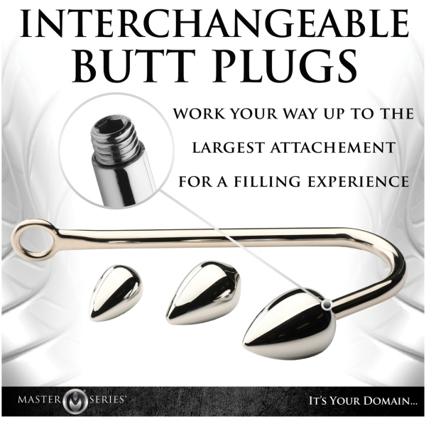 Master Series Anal Hook Trainer w-3 Plugs - Silver - Image 4