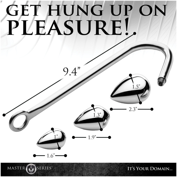 Master Series Anal Hook Trainer w-3 Plugs - Silver - Image 3