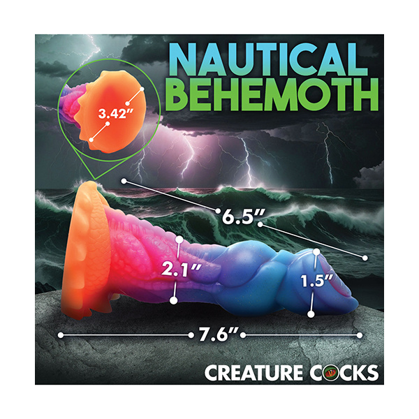 Creature Cocks Glow-in-the-Dark Aqua-Cock Silicone Dildo - Image 4