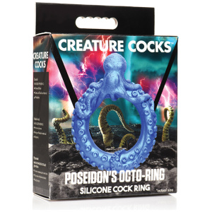 Creature Cocks Poseidon's Octo Silicone Cock Ring - Blue