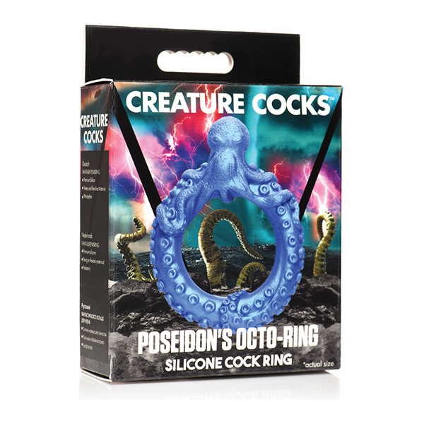 Creature Cocks Poseidon's Octo Silicone Cock Ring - Blue