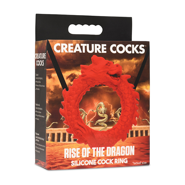 Creature Cocks Rise of the Dragon Silicone Cock Ring - Red