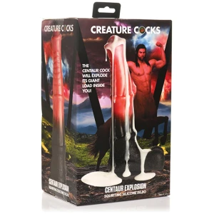 Creature Cocks Centaur Explosion Squirting Silicone Dildo - Black-Peach