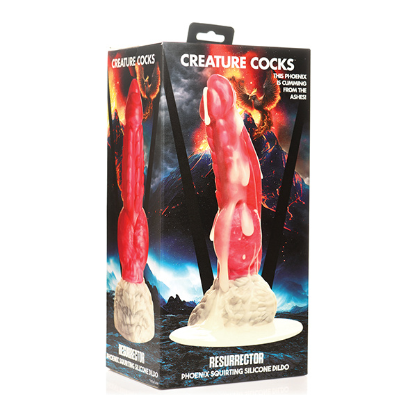Creature Cocks Resurrector Phoenix Squirting Silicone Dildo - Red-White