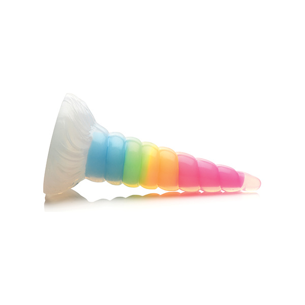 Creature Cocks Uni Glow in the Dark Silicone Dildo - Rainbow - Image 2