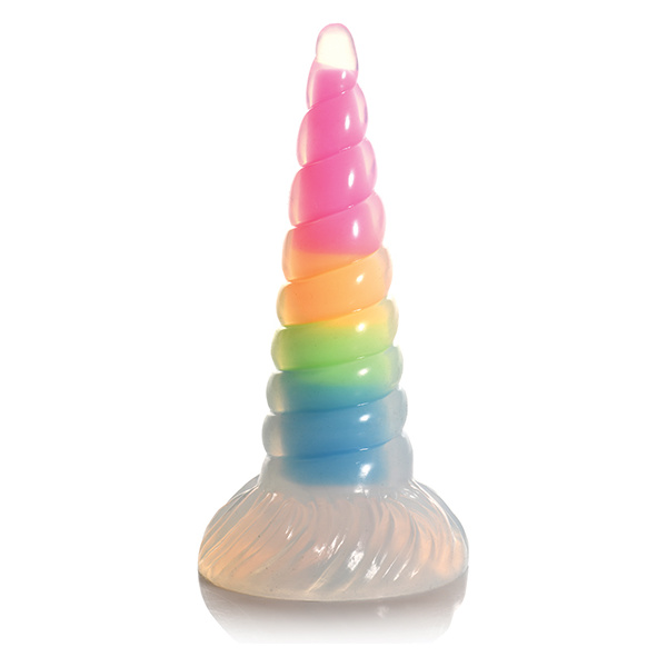 Creature Cocks Uni Glow in the Dark Silicone Dildo - Rainbow - Image 3